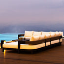 PURPLE LEAF Tuscany U-Shaped Patio Conversation Set with Removable Cushions and Pillows Bronze Aluminum Frame Outdoor Couch Sets for Porch Yard Garden