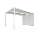 PURPLE LEAF Athena Louvered Pergola white Outdoor Aluminum Pergola with Shutter Wall Adjustable Gazebo Rainproof for Patio Deck Garden