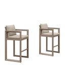 PURPLE LEAF Caesar Bar Stools Modern Aluminum Barstools with Stainless Removable Cushion for Kitchen Outside Island Backyard