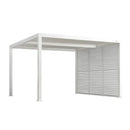 PURPLE LEAF Athena Louvered Pergola white Outdoor Aluminum Pergola with Shutter Wall Adjustable Gazebo Rainproof for Patio Deck Garden
