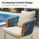 PURPLE LEAF Hailar Outdoor Bar Stools Chair Modern Rattan Bar Stool with Back and Cushion for Balcony, Indoor or Outdoor, Kitchen Island