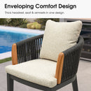 PURPLE LEAF Hailar Outdoor Bar Stools Chair Modern Rattan Bar Stool with Back and Cushion for Balcony, Indoor or Outdoor, Kitchen Island
