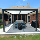 PURPLE LEAF Athena Louvered Pergola Modern Grey Pergola with White Roof for Deck Backyard Garden