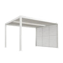 PURPLE LEAF Athena Louvered Pergola white Outdoor Aluminum Pergola with Shutter Wall Adjustable Gazebo Rainproof for Patio Deck Garden