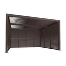 PURPLE LEAF Athena Louvered Pergola Bronze Outdoor Aluminum Pergola with Shutter Wall Adjustable Gazebo Rainproof for Patio Deck Garden