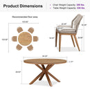 PURPLE LEAF Round Outdoor Dining Set Patio Aluminum Dining Set Round Table and Wicker Chairs with Sunbrella Cushions for Kitchen Deck