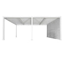 PURPLE LEAF Athena Louvered Pergola white Outdoor Aluminum Pergola with Shutter Wall Adjustable Gazebo Rainproof for Patio Deck Garden