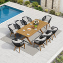 PURPLE LEAF Teak Patio Dining Set with Cushions and Pillow All-Weather Wicker Patio Table Set for Garden, Deck, and Yard