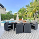 PURPLE LEAF Sanori Outdoor Dining Set Weather-Resistant Aluminum Table and Chairs Set with Backrest Pillow and Olefin Cushions for Deck