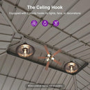 PURPLE LEAF Deck Gazebo Champagne Hardtop Metal Frame Double Roof with Curtains and Netting