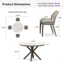 PURPLE LEAF Round Outdoor Dining Set Patio Aluminum Dining Set Round Table and Wicker Chairs with Sunbrella Cushions for Kitchen Deck