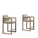 PURPLE LEAF Caesar Bar Stools Modern Aluminum Barstools with Stainless Removable Cushion for Kitchen Outside Island Backyard