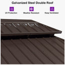 PURPLE LEAF Hardtop Gazebo Featuring Galvanized Steel Double Roof and Bronze Aluminum Frame with Curtains and Netting for Patio and Poolside