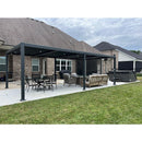 PURPLE LEAF Caesar Louvered Pergola with String Lights Patio Aluminum Pergola with Independent Adjustable Rainproof Roof With Yellow Lights
