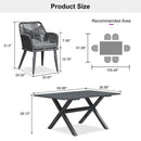 PURPLE LEAF Outdoor Dining Set All-Weather PE Rattan Outdoor Patio Furniture Set with Aluminum Frame