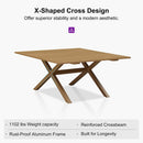 PURPLE LEAF Outdoor Dining Table Sleek Aluminum Frame Modern Outdoor Table for Deck Backyard Dining Gatherings