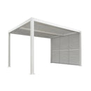 PURPLE LEAF Athena Louvered Pergola white Outdoor Aluminum Pergola with Shutter Wall Adjustable Gazebo Rainproof for Patio Deck Garden