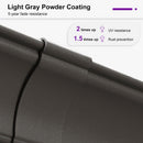 PURPLE LEAF Patio Gazebo for Pool Light Grey Hardtop Galvanized Steel Roof with String Lights-milky