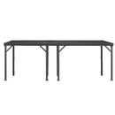 PURPLE LEAF Lean to Gazebo Metal Roof Patio Cover Built-in Drain Slots Wall Mounted Gazebo for Outdoor Extension