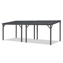 PURPLE LEAF Lean to Gazebo Metal Roof Patio Cover Built-in Drain Slots Wall Mounted Gazebo for Outdoor Extension