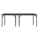 PURPLE LEAF Lean to Gazebo Metal Roof Patio Cover Built-in Drain Slots Wall Mounted Gazebo for Outdoor Extension