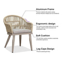 PURPLE LEAF 7/9/11 Pieces Outdoor Dining Set Aluminium Dining Table and Woven Rattan Chairs Dining Furniture Set with Cushions for Deck Patio Champagne