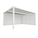 PURPLE LEAF Athena Louvered Pergola white Outdoor Aluminum Pergola with Shutter Wall Adjustable Gazebo Rainproof for Patio Deck Garden
