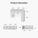 PURPLE LEAF Hailar U-Shaped Patio Conversation Set with Genuine Teak Cushions and Pillows Olefin Rope Backres Outdoor Couch Sets for Porch Garden