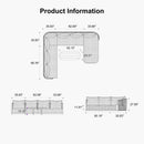 PURPLE LEAF Hailar U-Shaped Patio Conversation Set with Genuine Teak Cushions and Pillows Olefin Rope Backres Outdoor Couch Sets for Porch Garden