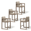 PURPLE LEAF Caesar Bar Stools Modern Aluminum Barstools with Stainless Removable Cushion for Kitchen Outside Island Backyard