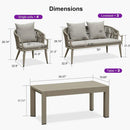 PURPLE LEAF Buler 4/8 Pieces Modern Patio Conversation Set with Rattan Chairs and Coffee Table Sofa for Poolside