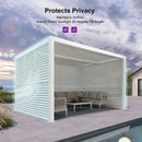 PURPLE LEAF Athena Louvered Pergola white Outdoor Aluminum Pergola with Shutter Wall Adjustable Gazebo Rainproof for Patio Deck Garden
