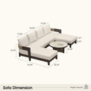 PURPLE LEAF Tuscany U-Shaped Patio Conversation Set with Removable Cushions and Pillows Bronze Aluminum Frame Outdoor Couch Sets for Porch Yard Garden