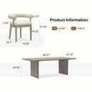 PURPLE LEAF Provence Patio Dining Set Luxury Modern Conversation Set Aluminum Large Rectangle Dining Table and Chairs with Olefin Cushion Outdoor Furniture Set for Garden Porch Deck Backyard