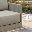 PURPLE LEAF Sanori L-Shaped Patio Couch Set Modular Sofa with Beige Cushions for Backyard