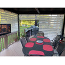 PURPLE LEAF Athena Louvered Pergola Grey Outdoor Aluminum Pergola with Roller Blind Adjustable Gazebo for Patio Deck Garden