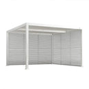PURPLE LEAF Athena Louvered Pergola white Outdoor Aluminum Pergola with Shutter Wall Adjustable Gazebo Rainproof for Patio Deck Garden