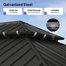 PURPLE LEAF White Gazebo for Modern Patio Double Galvanized Steel Roof Awning and Upgrade Curtain with Lights-milky