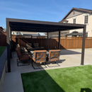 PURPLE LEAF Athena Outdoor Louvered Pergola Adjustable Metal Roof Bronze Hardtop Gazebo Patio Pavilion