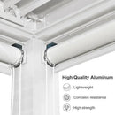 PURPLE LEAF Athena Louvered Pergola White Outdoor Aluminum Pergola with Roller Blind Adjustable Gazebo for Patio Deck Garden