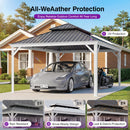 PURPLE LEAF White Metal Carport with Galvanized Steel Roof Aluminum Frame All-Weather Car Shelter