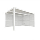 PURPLE LEAF Athena Louvered Pergola white Outdoor Aluminum Pergola with Shutter Wall Adjustable Gazebo Rainproof for Patio Deck Garden