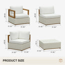 PURPLE LEAF Griffin Symmetrical Patio Conversation Set White with Cushion Pillows Ottoman and Premium Leather for Luxury Outdoor Living