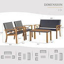 4 Pieces Outdoor Bistro Set