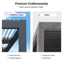 PURPLE LEAF Athena Louvered Pergola Modern Grey Pergola with White Roof for Deck Backyard Garden