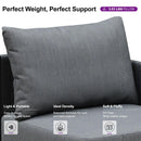 PURPLE LEAF Sanori L-Shaped Patio Couch Set Modular Sofa with Grey Cushions for Backyard