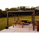 PURPLE LEAF Caesar Louvered Pergola with String Lights Patio Aluminum Pergola with Independent Adjustable Rainproof Roof With Yellow Lights