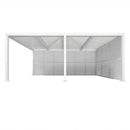 PURPLE LEAF Athena Louvered Pergola white Outdoor Aluminum Pergola with Shutter Wall Adjustable Gazebo Rainproof for Patio Deck Garden