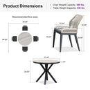 PURPLE LEAF Round Outdoor Dining Set Patio Aluminum Dining Set Round Table and Wicker Chairs with Sunbrella Cushions for Kitchen Deck