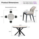 PURPLE LEAF Round Outdoor Dining Set Patio Aluminum Dining Set Round Table and Wicker Chairs with Sunbrella Cushions for Kitchen Deck